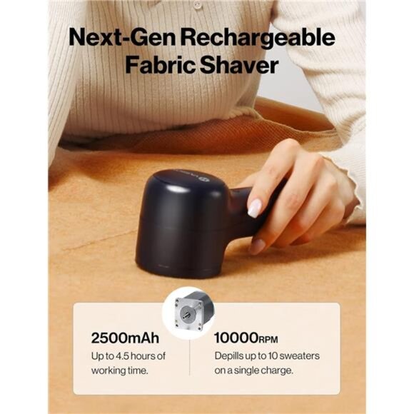 Fabric Shaver,Sweater Shavers to Remove Pilling, High-Perf Defuzzer,Rechargeable - Picture 2 of 6